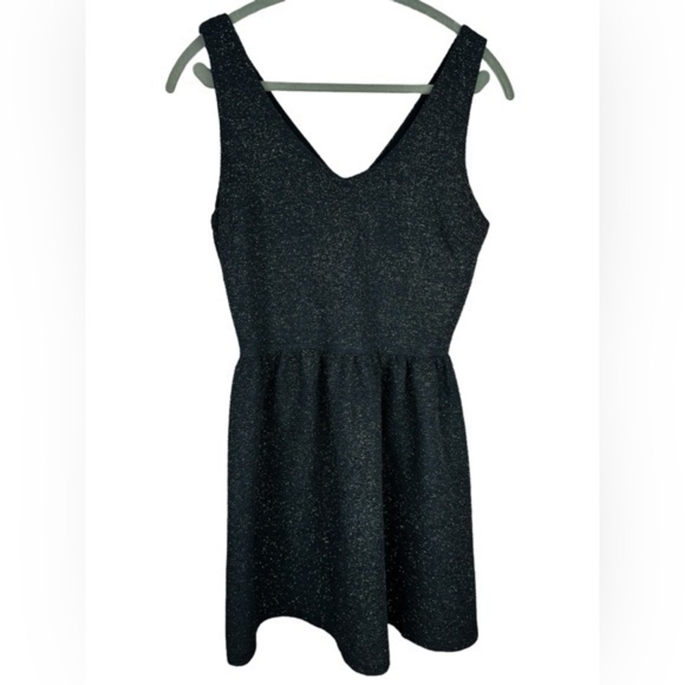 Love Ady women’s black Gold Sparkle Cocktail Sleeveless flare mini Dress Large